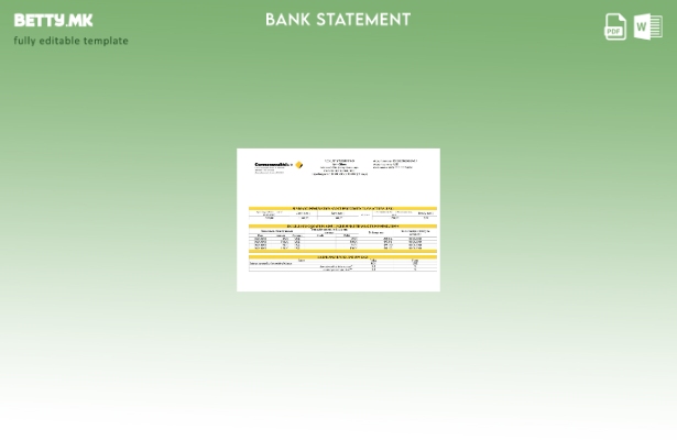 модерен стил Шаблон за извод од банка за доказ за адреса на сметката на Комонвел